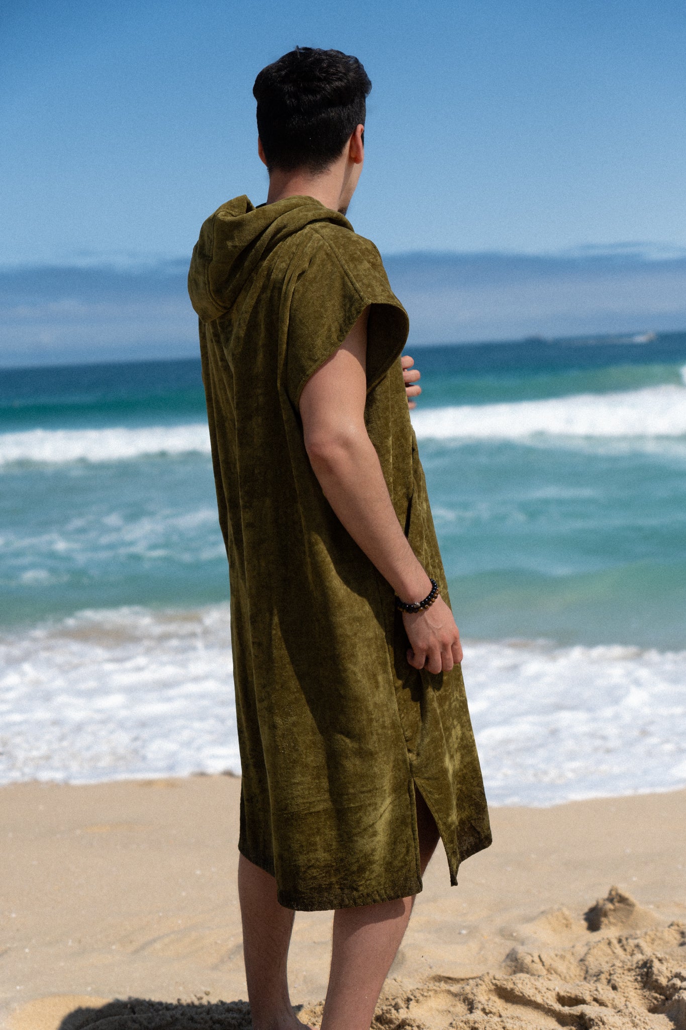 Olive Premium Hooded Towel Cotton Velour 340GSM
