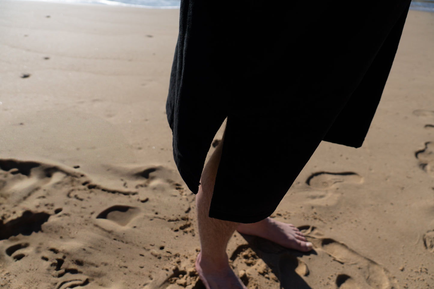 Black Premium Hooded Towel Cotton Velour 340GSM