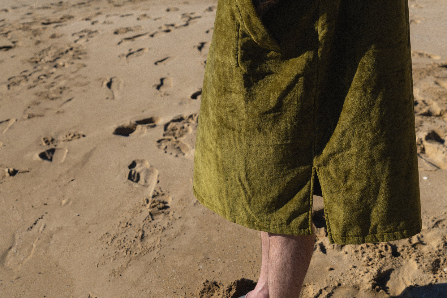 Olive Premium Hooded Towel Cotton Velour 340GSM