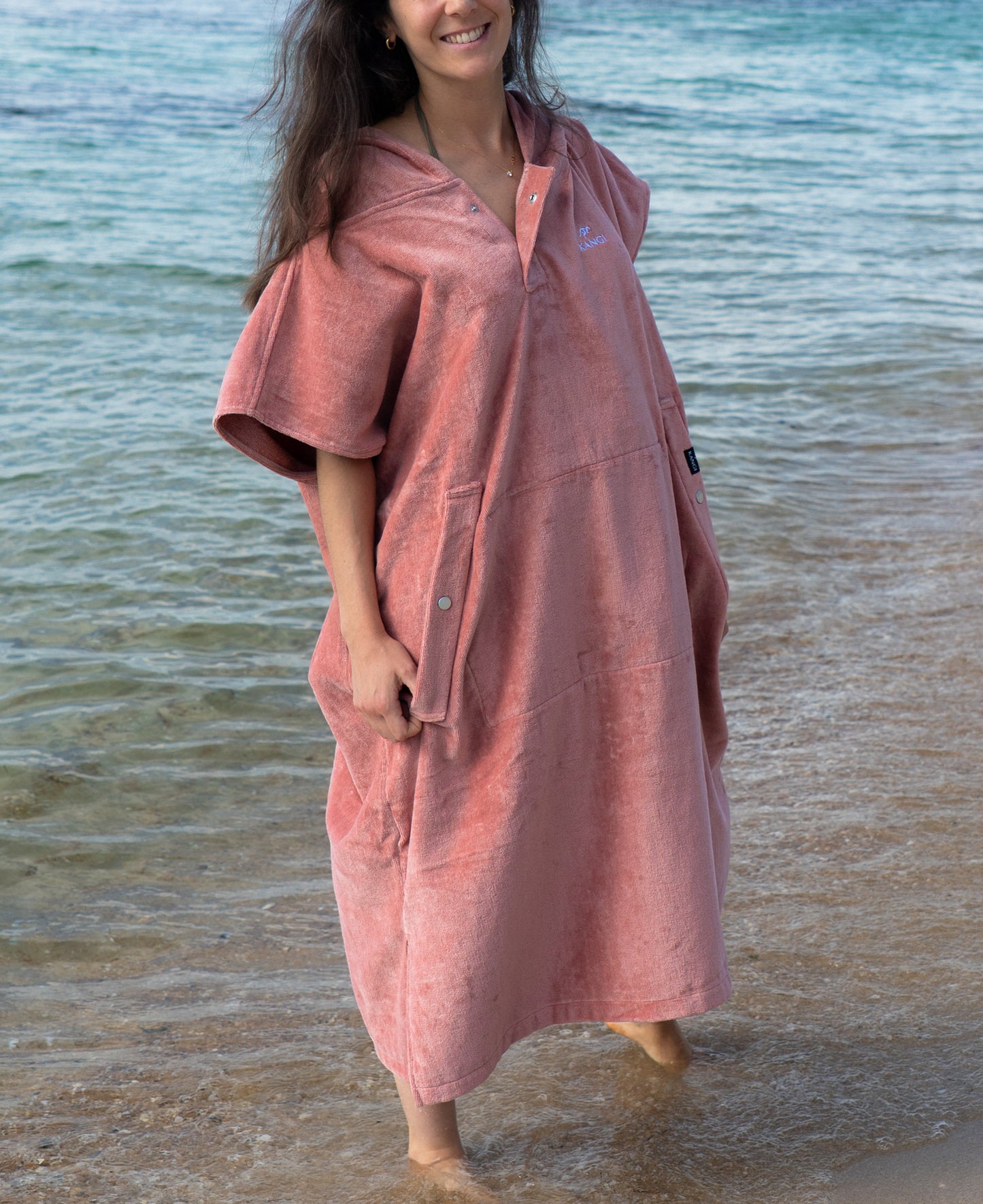 Coral Pink Premium Hooded Towel Cotton Velour 340GSM