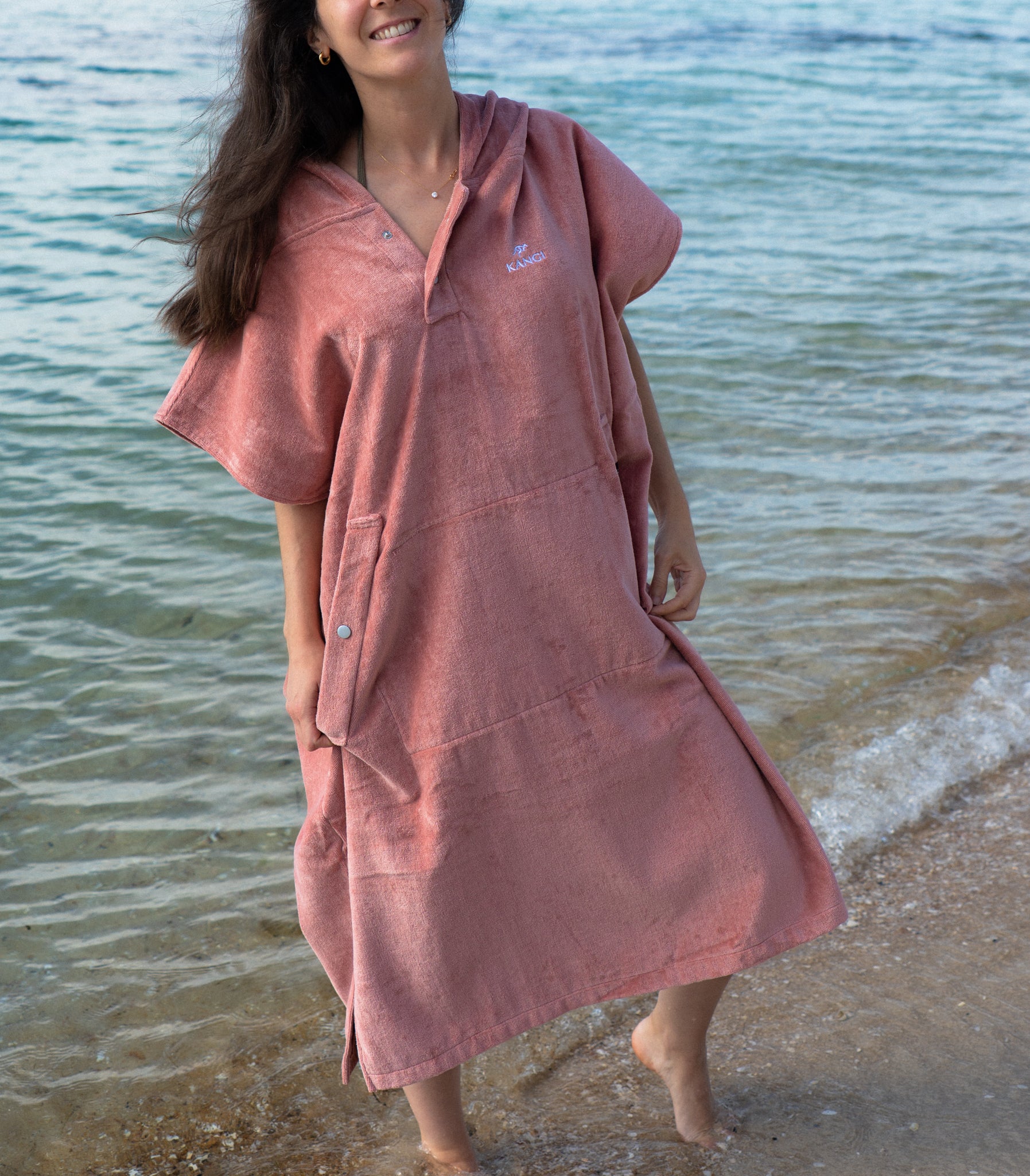 Coral Pink Premium Hooded Towel Cotton Velour 340GSM